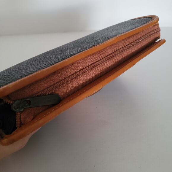 Rudolph Valentino Bag Clutch Wristlet Vintage Zip Italian Black Brown Leather - Picture 5 of 11